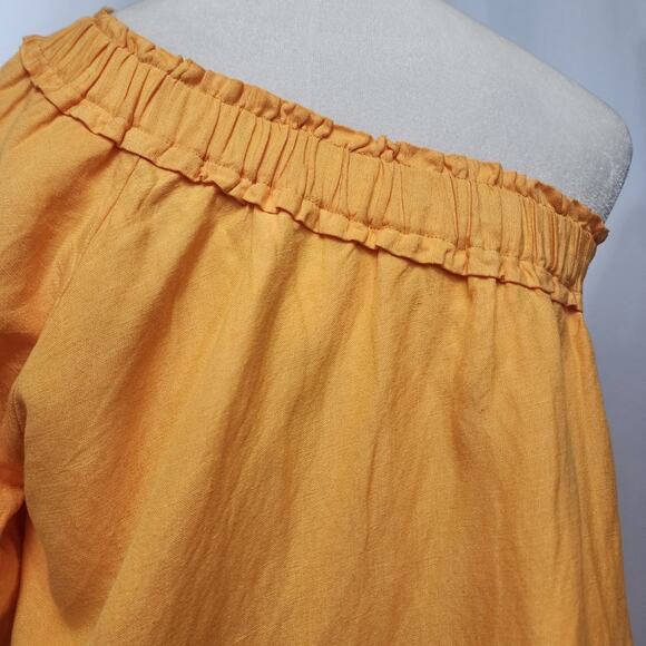 By Anthropologie one shoulder waistless mini dress linen blend woman's size xs - Picture 10 of 11